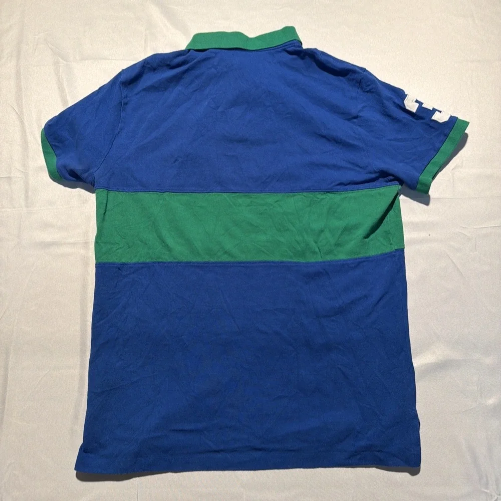 Polo Ralph Lauren Golf Shirt Mens‎ Large Blue Green Custom Slim Fit Big Pony #3